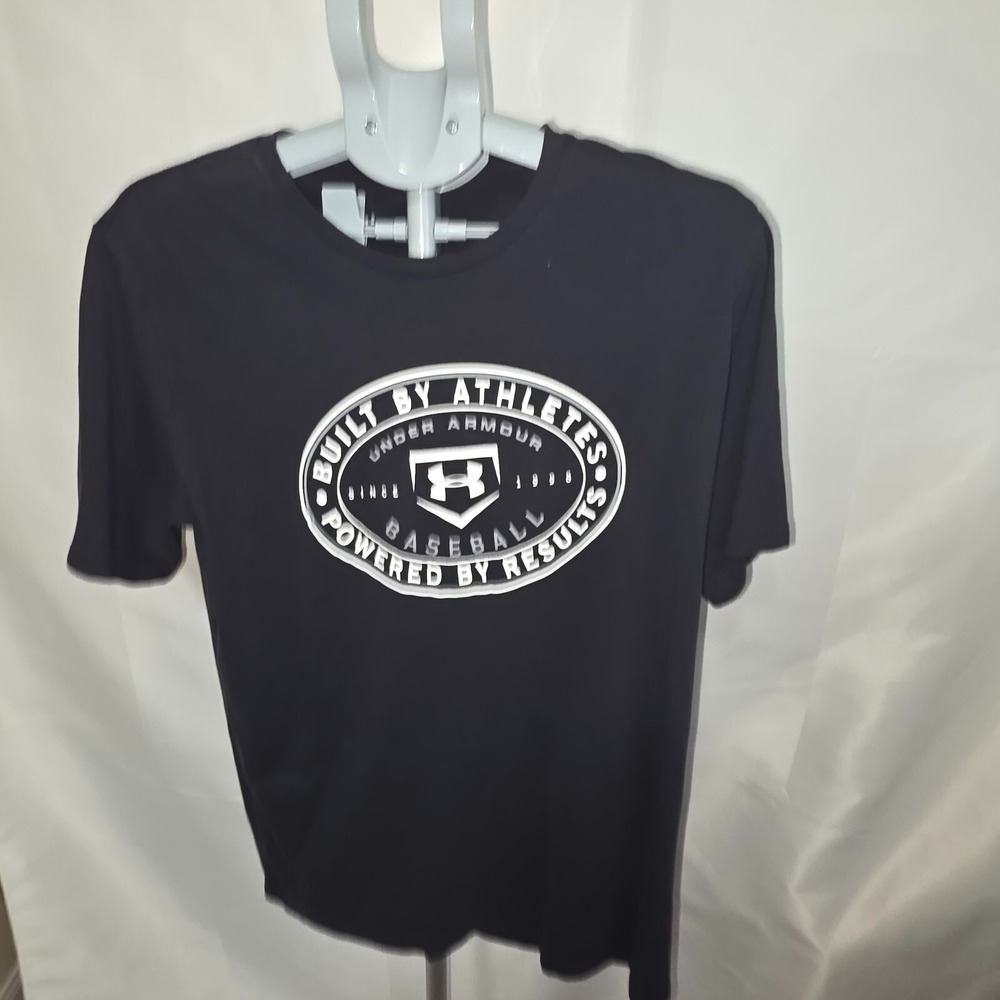 Under Armour Baseball T-Shirt Men's Large Black Athletic Training Tee